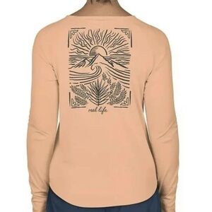 New Reel Life Women’s Peach Parfait UV Long Sleeve Graphic Shirt